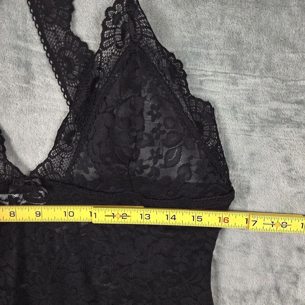 Womens Dress Small Black Floral Lace Babydoll Fairy Grunge Whimsigoth Mini Sheer